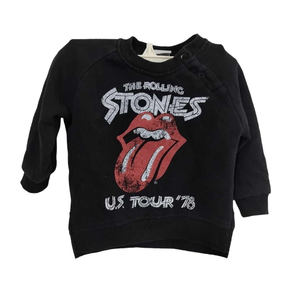 2507) The Rolling Stones Black Baby Graphic Sweatshirt Size 6-9M